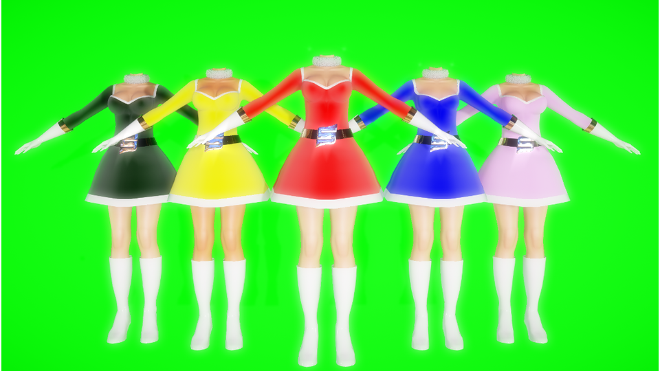 【MMDモデル配布】爆乳戦隊パイレンジャー衣装