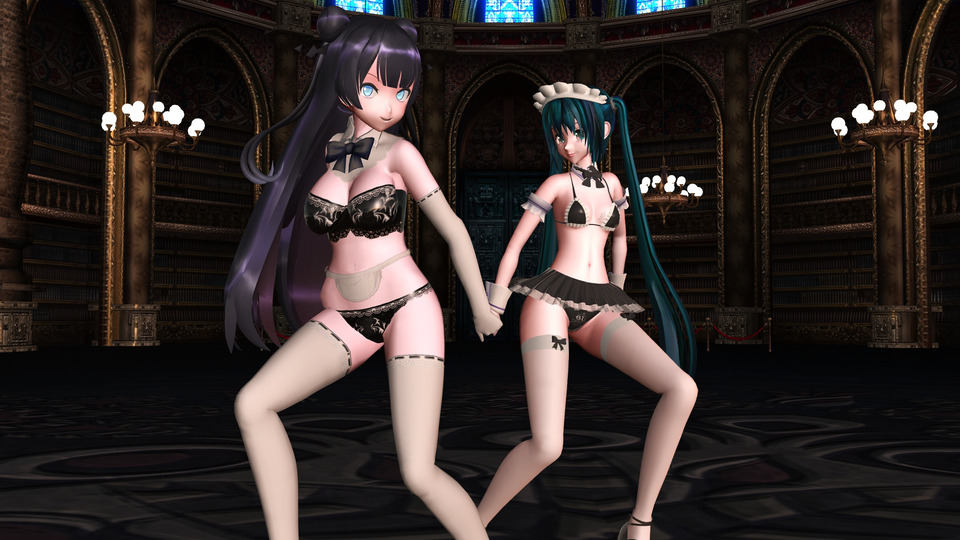 配布用めんぼう式初音ミクメイド水着