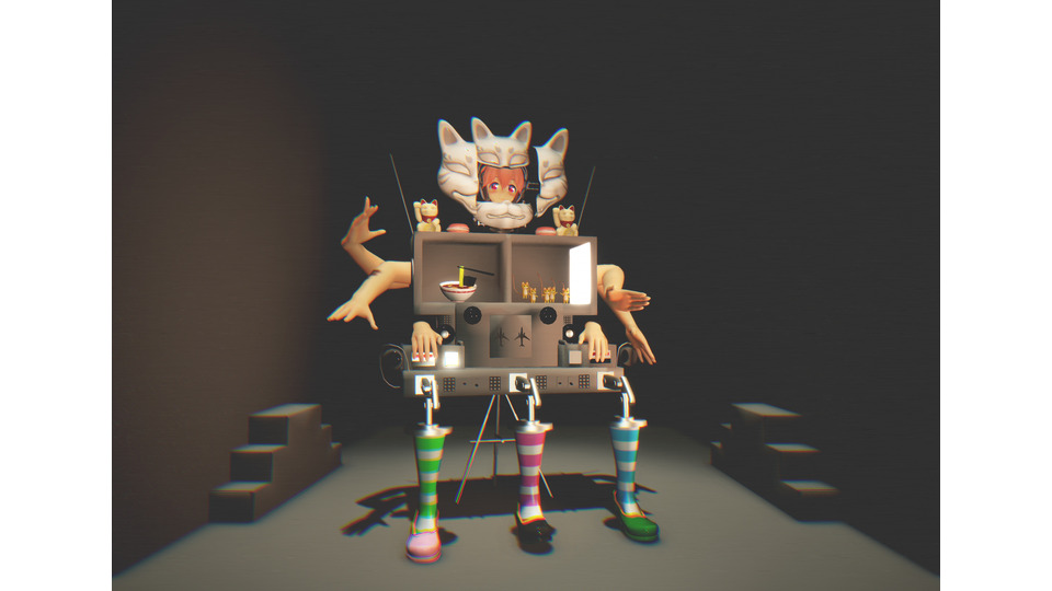 Around The Worldステージとカンフーロボ