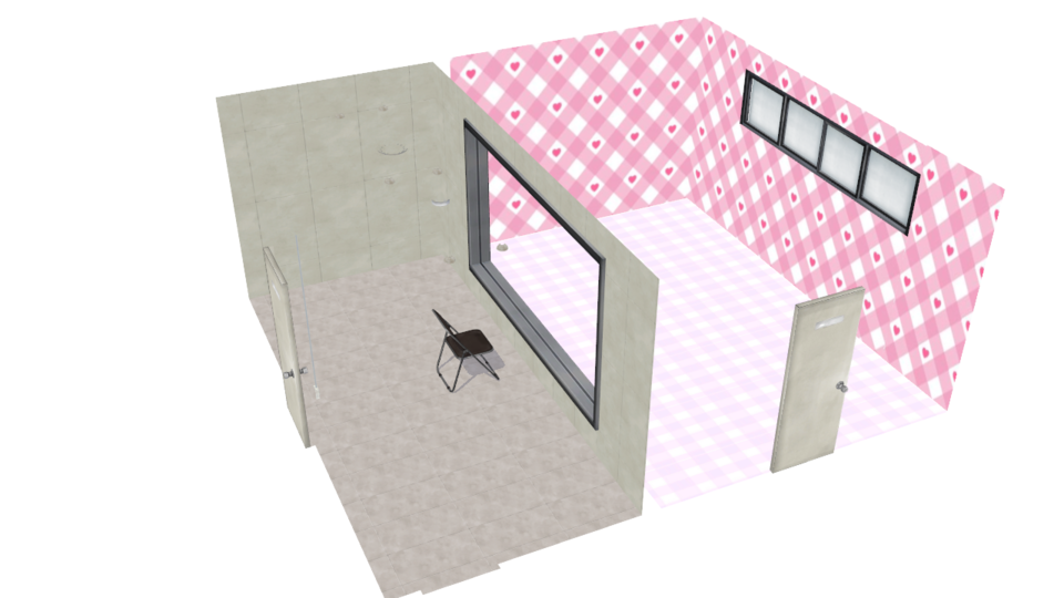 マジックミラーのある部屋