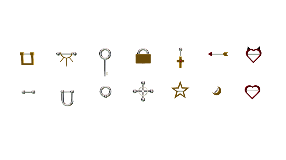 【CC0】いろいろ乳首ピアス_rev6