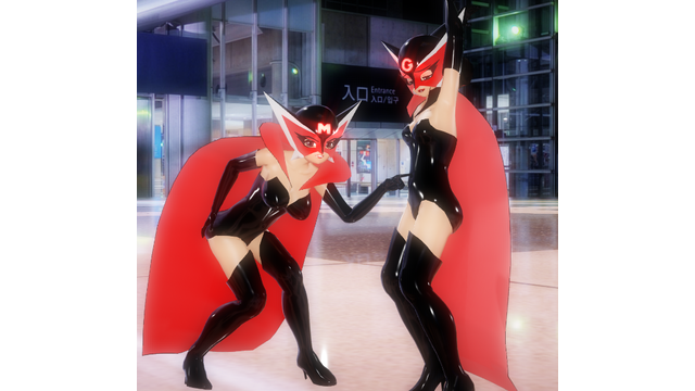 Girls2人用カメラとドロンジョ様衣装