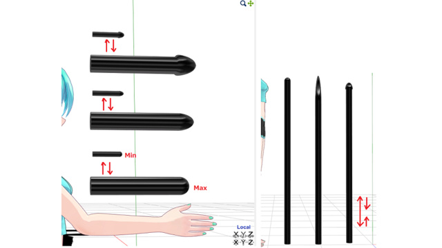 先の丸い棒　ディルド Ver.1.2　MMDモデル配布あり